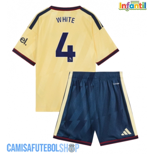 Camisa de time de futebol Arsenal Ben White #4 Replicas 3º Equipamento Infantil 2026-27 Manga Curta (+ Calças curtas)